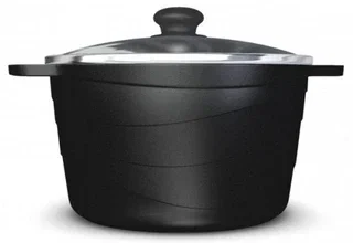 НЕВА кастрюля каменная черный гранит стекл.крышка 4л 186640/4